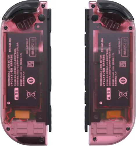 Vista 9 de eXtremeRate Joycon carcasa para mando de mano color rosa cereza (versión D-Pad) con botones coloridos, funda de repuesto para Nintendo Switch