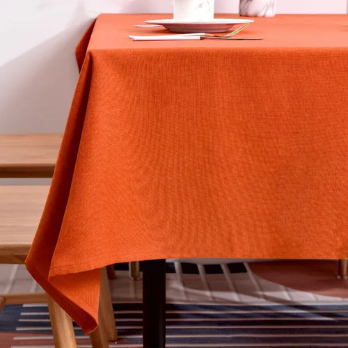Vista 48 de BALCONY & FALCON Mantel Rectangular de Lino Sintético Impermeable Lavable Limpiable Cubierta de Mesa para Decoración de Mesa de Cocina Comedor