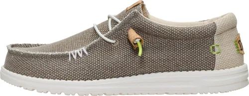 Vista 9 de Hey Dude Wally Linen - Mocasines para hombre, cómodos y ligeros, sin cordones Blanco