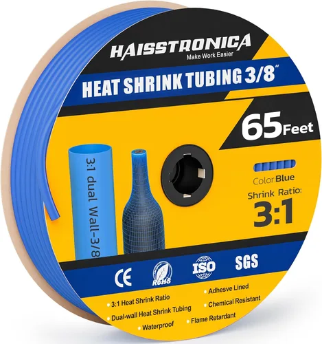 Vista 36 de haisstronica Tubo termorretráctil 3:1, relación de encogimiento, tubo termorretráctil de grado marino forrado con adhesivo para el hogar, automoción