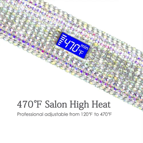 Vista 3 de DORISILK Plancha plana de titanio para cabello, plancha de pelo a alta temperatura de 480 °F, plancha aplanadora con diamantes de imitación