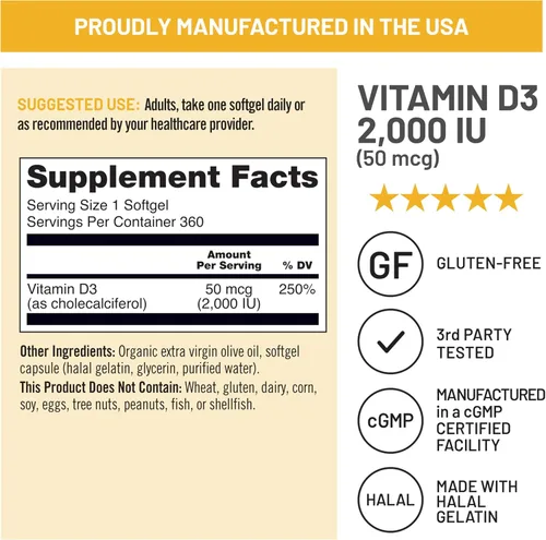 Vista 6 de Cápsulas de gel de vitamina D3 2000iu, de NatureWise, 1, 1