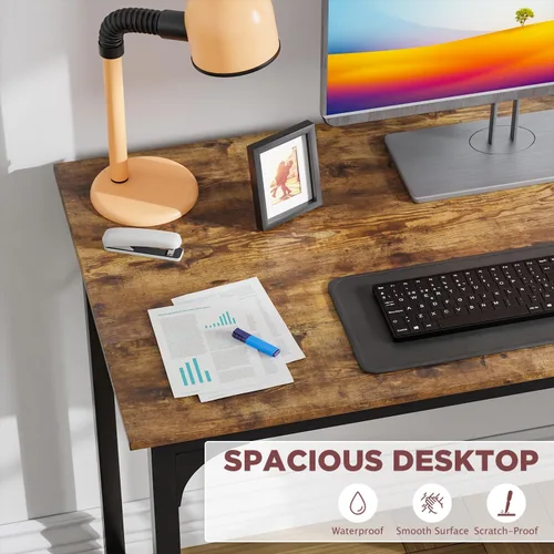 Vista 4 de PayLessHere Escritorio para computadora de 40 pulgadas, escritorio moderno de escritura, mesa de estudio simple, escritorio de oficina industrial