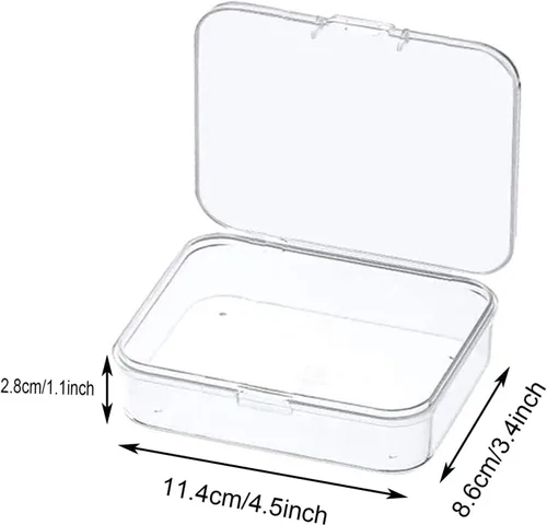 Vista 2 de MFDSJ 6 piezas de recipientes de almacenamiento de plástico mini con tapa, caja rectangular transparente de 4.5x3.4 pulgadas para recoger objetos