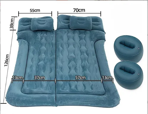 Vista 2 de Colchón de aire de coche para KIA Borrego 2008-2017, asiento trasero inflable engrosado, cama de viaje para camping, bomba de aire, 2 almohadas
