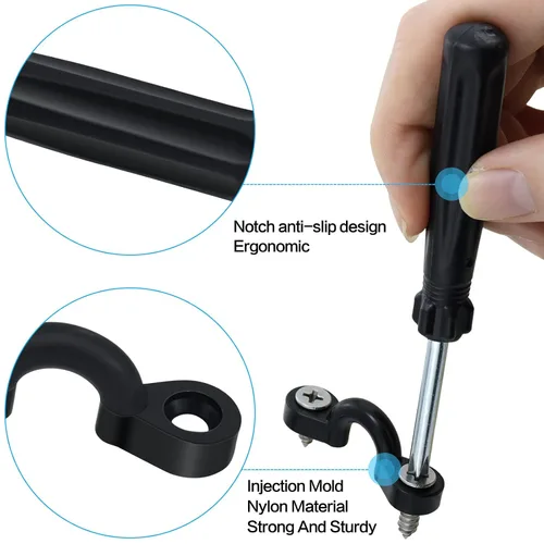 Vista 5 de Almohadilla de kayak con bucles para cubierta de ojos con tornillos para lancha de aparejo de kayak (10 unidades, negro)