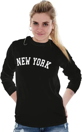 Vista 5 de Nueva York Simple Traditional Classic Camiseta de manga larga para hombre y mujer