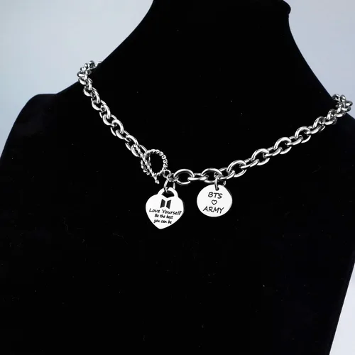 Vista 6 de G-Ahora Bangtan Boys Necklace for Girls Kpop Bangtan Boys Bangtan Necklace Bangtan Boys Army Jewelry Bangtan Boys to Love Yourself Army Necklace