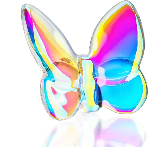 Vista 11 de kanpura Figura de mariposa de cristal azul, figura de mariposa voladora, adorno de mariposa de cristal, animal de cristal coleccionable