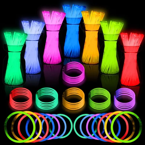 Vista 8 de JICUICUI Paquete a Granel de Barras Luminosas para Fiestas - Ultra Brillantes 50 unidades que Brillan en la Oscuridad Artículos para Fiestas