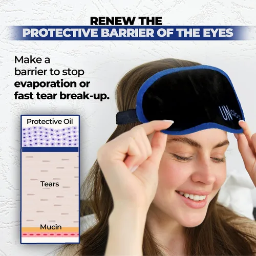 Vista 2 de UNCLOG - Máscara térmica para ojos secos para comodidad de ojos secos, terapia cálida controlada suave, compresa cálida reutilizable con enchufe