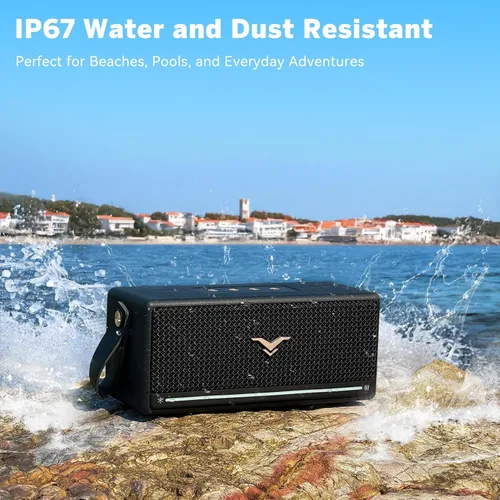 Vista 4 de StageSound Altavoz Bluetooth, altavoces retro Bluetooth inalámbricos, altavoz Bluetooth portátil fuerte con graves profundos, IP67 impermeable