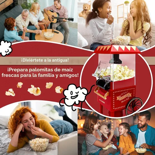 Vista 6 de Máquina de palomitas de maíz, kit de máquina de palomitas de maíz de aire caliente, caja de regalo, máquina portátil para hacer palomitas de maíz