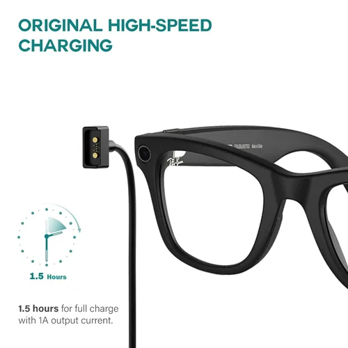 Vista 6 de TUSITA Cable de carga compatible con lentes inteligentes Ray-Ban Stories - 1M