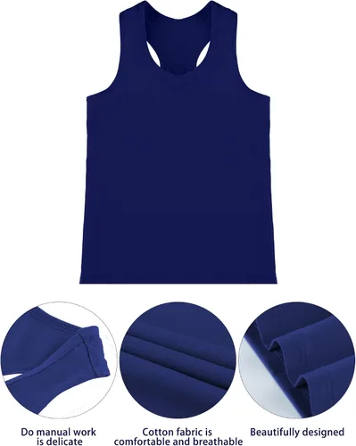Vista 5 de Camiseta sin mangas de 3 piezas para niñas, con espalda cruzada, para bailar, gimnasia, ropa de baile
