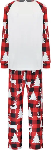 Vista 3 de APIVOE Pijamas de Navidad para la familia, conjuntos de pijamas de Navidad a juego, camisas de manga larga y pantalones, conjunto de pijamas