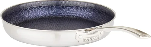 Vista 9 de Viking Sartén antiadherente de 3 capas, 10 pulgadas de acero inoxidable híbrido plus para cocina, plateado