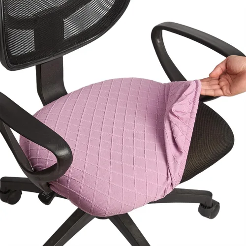 Vista 28 de Melaluxe - Funda elástica de jacquard para silla de oficina, funda extraíble y lavable para silla de escritorio, cubierta giratoria para asiento