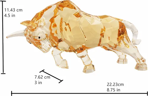 Vista 7 de FengShui Wall Street - Estatua de toro de acrílico para pared, escultura de toro en casa, oficina, escritorio, adorno decorativo de 8.7 pulgadas