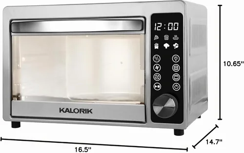 Vista 7 de Kalorik Horno tostador con freidora de aire digital de 22 cuartos de galón, acero inoxidable (AFO 52352 SS)