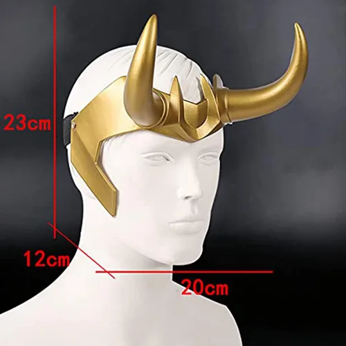 Vista 3 de Supervillain Crown Horns Halloween Mask Cosplay, Masquerade Costume Accessories Prop