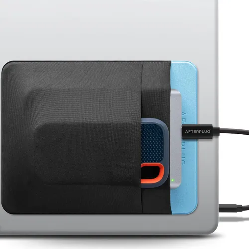 Vista 12 de Soporte para SSD y disco duro de 2 bolsillos para laptop, adhesivo reutilizable, funda de bolsillo adhesiva para SSD portátil externo, disco duro