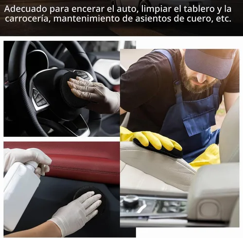 Vista 7 de Tanlade 50 almohadillas aplicadoras de cera de microfibra de 5 pulgadas Negro