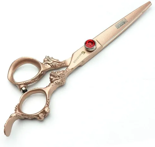Vista 3 de 7/8/9 pulgadas oro rosa, plata 440c tijeras de pelo japonés salón peluquería y peluquería de adelgazamiento (oro rosa)