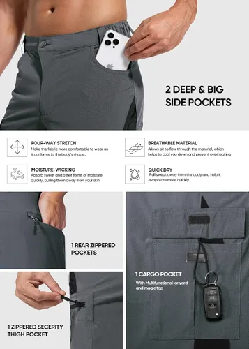 Vista 4 de Cycorld Mountain Bike-Pantalones cortos para hombre, acolchado de MTB para ciclismo holgado, forro de acolchado corto con bolsillos con cremallera