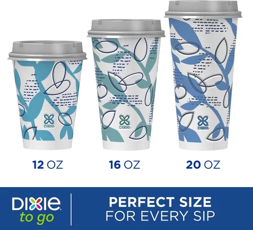 Vista 10 de Dixie to Go - Tazas de café con tapas, 12 onzas, 26 unidades, tazas de Varios