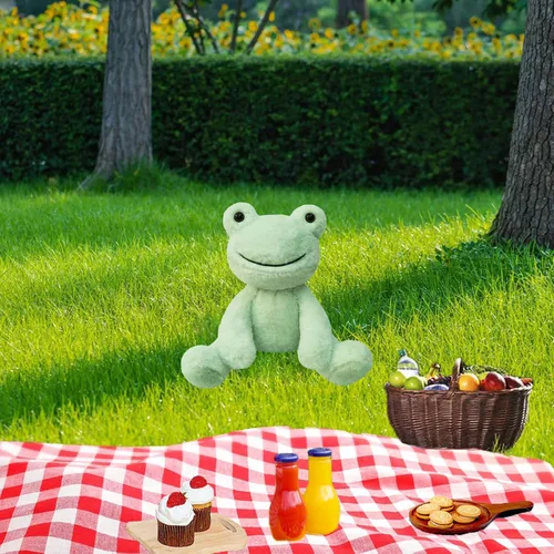 Vista 7 de Juguete de peluche de rana de peluche verde, juguete suave para niños y niñas, regalos para niños o novia, 8.5 pulgadas