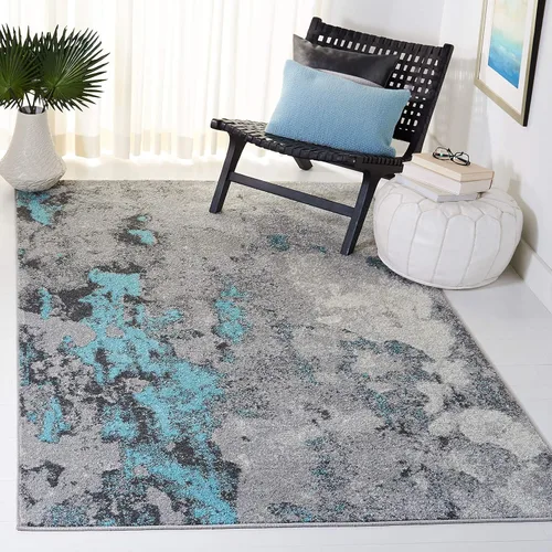 Vista 30 de SAFAVIEH Adirondack Collection - Alfombra decorativa, 2 pies 6 pulgadas x 4 pies, verde y gris, diseño abstracto moderno, no desprende pelusa