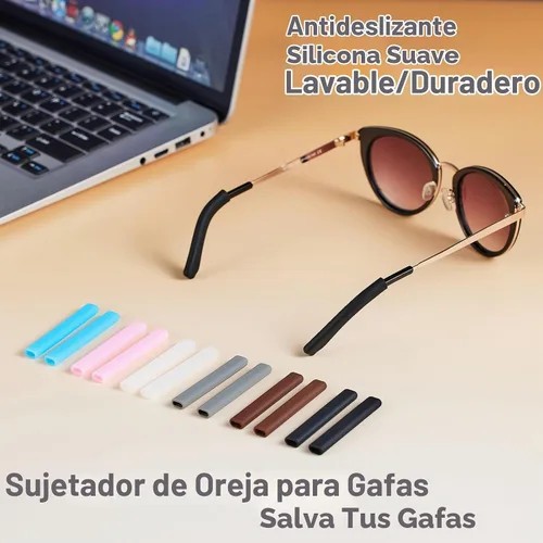 Vista 4 de Gdnmapt Almohadillas de silicona para orejas de gafas, agarre antideslizante para gafas, cómodas orejeras para gafas, solución de almohadillas de 2