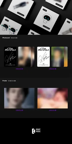 Vista 4 de BTS JIN The Astronaut 1er álbum individual versión aleatoria 1p póster plegable en paquete+libro de fotos+tarjeta lírica+postal+tarjeta