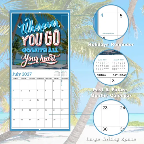 Vista 4 de Calendario de pared 2027 – Calendario motivacional de 12 meses 2027, enero