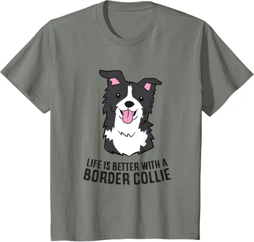 Vista 68 de Camiseta Border Collie Owner Life Is Better With a Border Collie Dog, Blanco, S