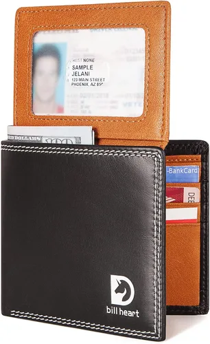 Vista 4 de Cartera de cuero genuino RFID para hombre