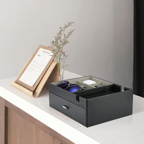 Vista 8 de ProCase Paquete de joyero con bandeja de valet de doble capa