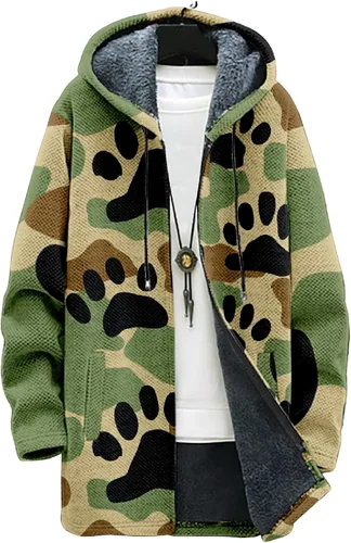 Vista 16 de BIVENANT Sudaderas con capucha con cremallera para hombre, cárdigan con capucha a rayas, sudaderas con capucha de camuflaje, abrigos de moda