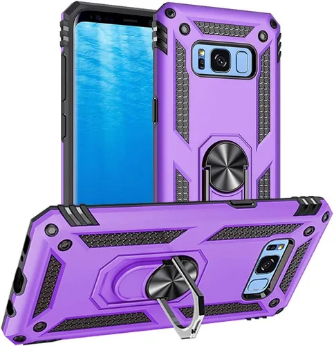 Vista 8 de Yiakeng Funda para Samsung Galaxy S8, Samsung S8, funda protectora de grado militar con anillo para Samsung Galaxy S8 (verde militar)