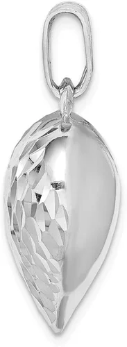 Vista 2 de Abalorio de plata de ley 925 con forma de corazón con corte de diamante