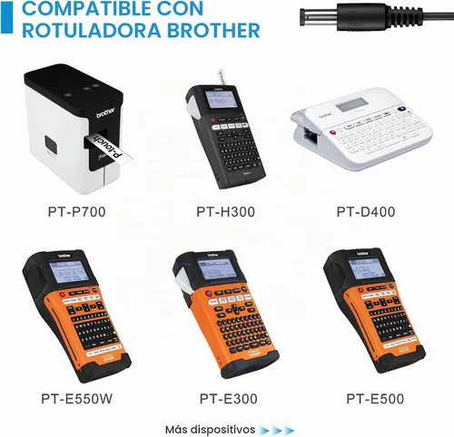 Vista 3 de Cargador de impresora de 12V 2A AD-E001 Adaptador de corriente CA compatible con P-Touch Edge Label Maker PT-D400 PT-D400AD PT-D450 PT-D600 PT-E300