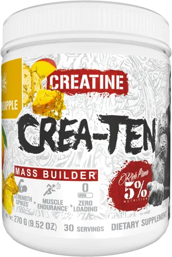 Vista 13 de 5% Nutrition CreaTEN Creatine Complex + Accelerators Creatina en polvo saborizada para ganancia muscular Máxima potencia, fuerza, resistencia