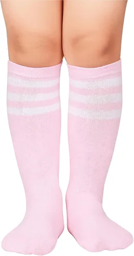 Vista 2 de Zando Calcetines de fútbol para niñas y niños, calcetines de fútbol de sóftbol para niños, calcetines hasta la rodilla, calcetines de tubo
