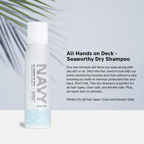 Vista 2 de NAVY HAIR CARE Champú en aerosol seco para mujeres y hombres, 3 onzas, voluminizador de tamaño de viaje, para teñido y todo tipo de cabello