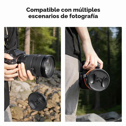 Vista 7 de K&F CONCEPT Cubierta de tapa de lente de 1.457 in, cubierta de lente Naranja