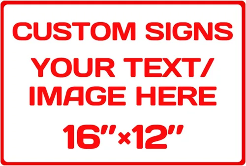 Vista 41 de Letreros metálicos personalizados de aluminio resistentes a la intemperie, texto e imagen personalizados, varios tamaños, peligro, jardín, puerta