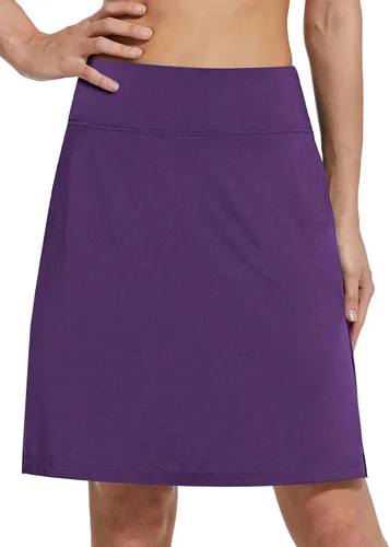 Vista 2 de BALEAF - Falda pantalón corta de 20 pulgadas de longitud hasta la rodilla, falda atlética, modesta, larga, casual, con bolsillos, protección UV