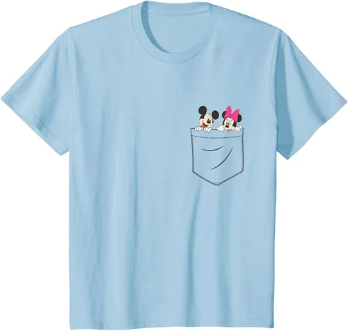 Vista 8 de Disney Mickey & Minnie Mouse - Camiseta de bolsillo pequeño para pareja