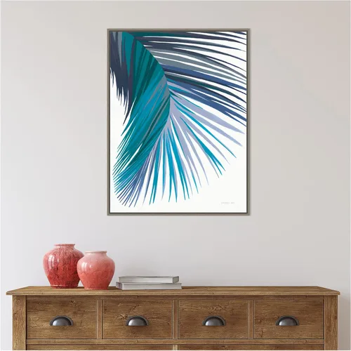Vista 8 de Amanti Art Lienzo enmarcado para pared, 30 x 23 pulgadas, hoja de palma retro II Cool por Danhui Nai, lienzo enmarcado para pared, arte abstracto